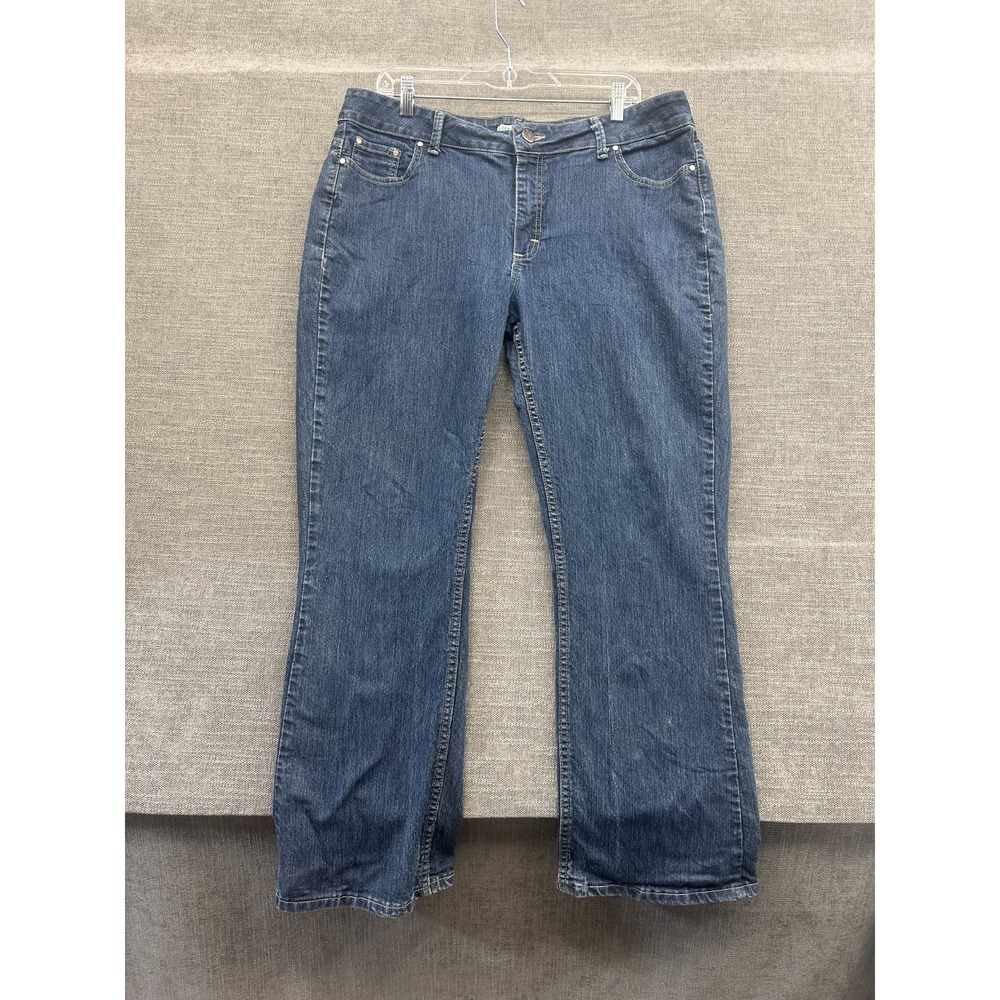 Riders By Lee No Gap Waist Bootcut Jeans Womens 18M Blue Denim Stretch High Rise